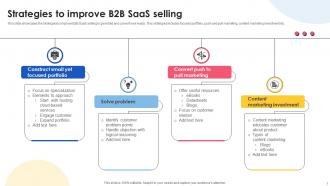 Strategies To Improve B2b Saas Selling
