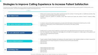Strategies to improve calling experience patient satisfaction for measuring service quality