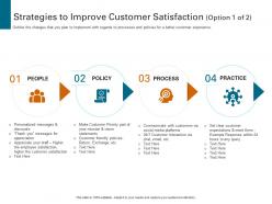 Strategies to improve customer strategies to increase customer satisfaction