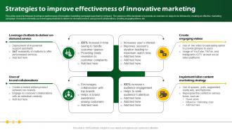 Strategies To Improve Effectiveness Of Innovative Sustainable Marketing Promotional MKT SS V