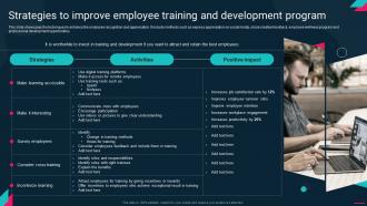 Strategies To Improve Employee Training And Development Employee Engagement Action Plan