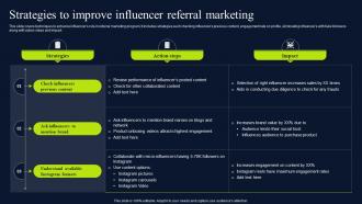 Strategies To Improve Influencer Referral Marketing Promotional Techniques MKT SS V
