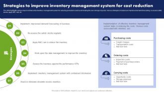 Strategies To Improve Inventory Management System Cost Reduction Techniques