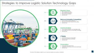 Strategies to improve logistic solution technology gaps