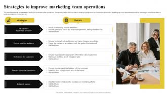 Strategies To Improve Marketing Team Operations