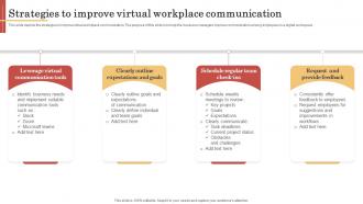 Strategies To Improve Virtual Workplace Communication