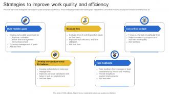 Strategies To Improve Work Quality And Efficiency