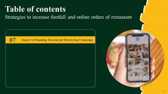 Strategies To Increase Footfall And Online Orders Of Restaurant Powerpoint Presentation Slides Idea Multipurpose