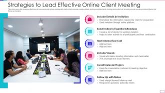 Strategies to lead effective online client meeting