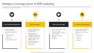 Strategies To Leverage Power Of Sms Marketing Sms Marketing Services For Boosting MKT SS V Strategies To Leverage Power Of Sms Marketing Sms Marketing Services For Boosting MKT CD V