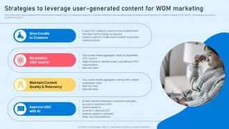 Strategies To Leverage User Generated Content For WOM Marketing Ppt Ideas File Formats