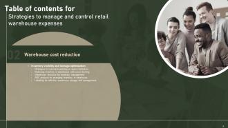 Strategies To Manage And Control Retail Warehouse Expenses Complete Deck Impressive Best