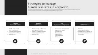 Strategies To Manage Human Resources In Corporate