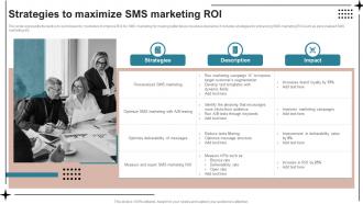 Strategies To Maximize SMS Marketing Roi SMS Advertising Strategies To Drive Sales MKT SS V