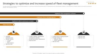 Strategies To Optimize And Increase Speed Of Fleet Management Implementing Cost Effective Warehouse Stock