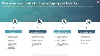 Strategies To Optimize Business Shipping And Logistics