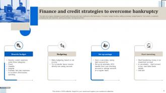 Strategies to overcome bankruptcy powerpoint ppt template bundles Professional Downloadable