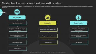 Strategies To Overcome Business Exit Barriers