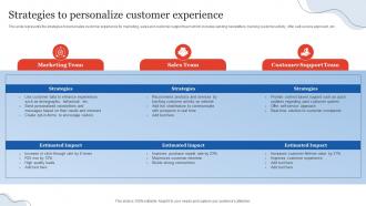 Strategies To Personalize Customer Experience Customer Relationship Management
