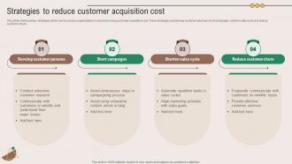 Strategies To Reduce Customer Acquisition Cost Marketing Plan To Grow Product Strategy SS V