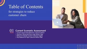 Strategies To Reduce Customer Churn Table Of Contents Ppt Slides Templates
