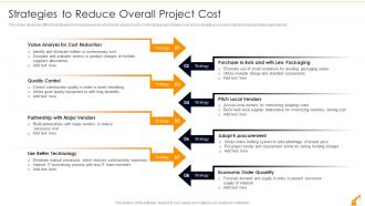 Strategies To Reduce Overall Project Cost Risk Management In Commercial Building