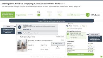 Strategies To Reduce Shopping Cart Abandonment Rate Optimizing E Commerce Marketing Program