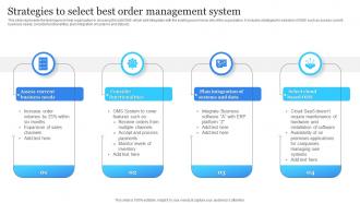 Strategies To Select Best Order Management System Electronic Commerce Management Platform