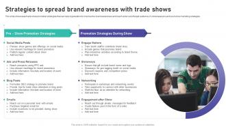 Strategies To Spread Brand Awareness With Trade Shows Brand Marketing And Promotion Strategy