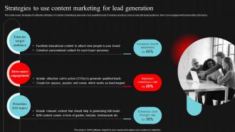 Strategies To Use Content Marketing For Lead Generation Demand Generation Strategies