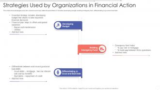 Strategies Used By Organizations In Financial Action