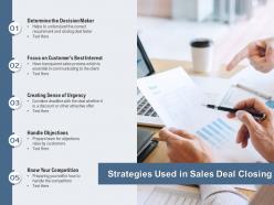 Strategies used in sales deal closing