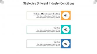 Strategies various industry conditions ppt powerpoint presentation infographics brochure cpb