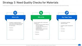 Strategy 3 need quality checks for materials increasing in construction defect lawsuits