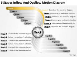 Strategy 6 stages inflow and outflow motion diagram powerpoint templates ppt backgrounds for slides