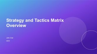 Strategy And Tactics Matrix Overview PPT Graphics AT