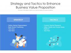 Strategy and tactics to enhance business value proposition