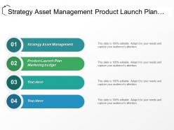 Strategy asset management product launch plan marketing budget cpb