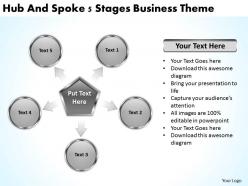 Strategy consulting hub and spoke 5 stages business theme powerpoint templates 0523