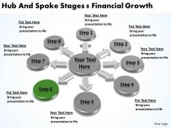 Strategy consulting hub and spoke stages 8 financial growth powerpoint templates 0523