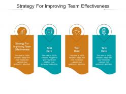 Strategy for improving team effectiveness ppt powerpoint presentation ideas introduction cpb