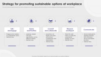 Strategy For Promoting Sustainable Options At Workplace