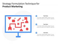 Strategy formulation technique for product marketing