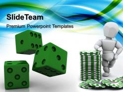 Strategy game powerpoint templates green dices business ppt designs