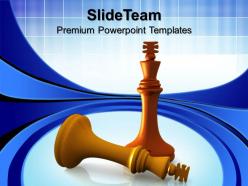 Strategy game powerpoint templates king defeats chess leadership ppt slides
