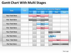 Strategy Gantt Chart With Multi Stages Powerpoint Templates PPT Backgrounds For Slides 0618