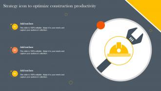 Strategy Icon To Optimize Construction Productivity