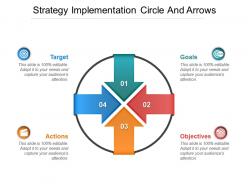 Strategy implementation circle and arrows powerpoint layout