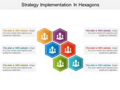 Strategy Implementation In Hexagons Ppt Background Designs