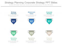 Strategy planning corporate strategy ppt slides